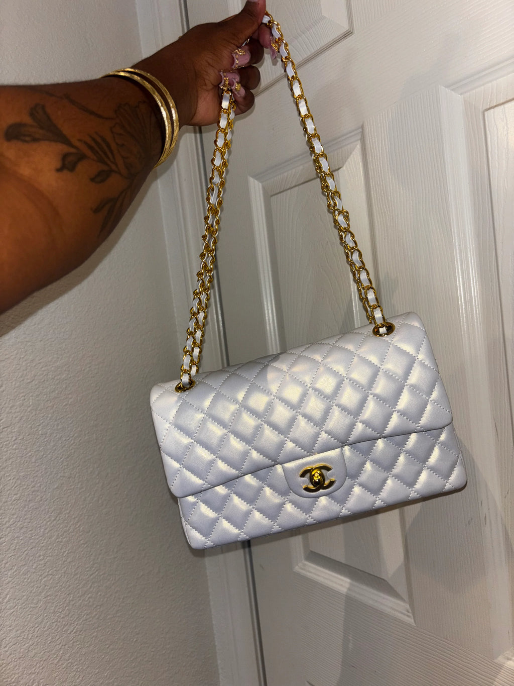 White cc purse